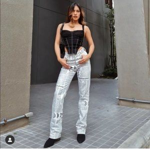 zara news paper pants